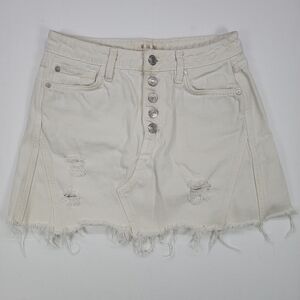 We The Free Cream Denim Skirt
